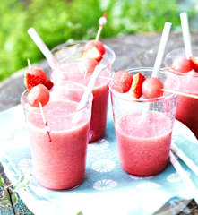 Smoothie pastèque-fraise