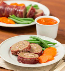 Meatloaf with red sauce