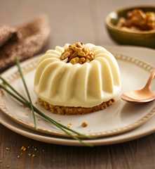 Bouchées de pannacotta d'artichaut sur biscuits aux noix