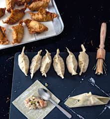 Raviolis frits au crabe