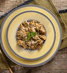 Gnocchi di farro con pesto di melanzane