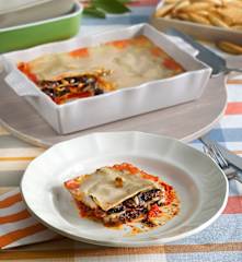 Lasaña de morcilla de Burgos