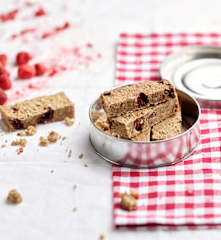 Barras de aveia, banana e morango