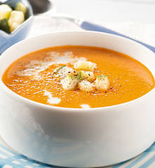 Creamy capsicum and zucchini soup