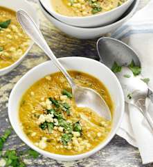 Soupe de potiron et pomme au comté