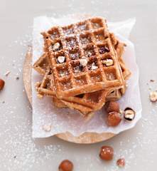 Gaufres vegan à la purée de noisette