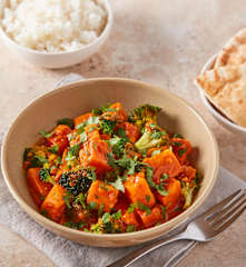Sweet Potato Curry with Broccoli