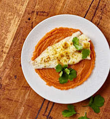 Filetti di pesce pagro con patate dolci