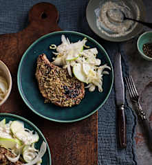 sous-vide慢煮猪排配苹果沙拉