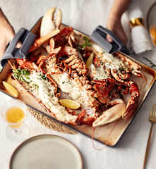 Homard rôti et sauce au cidre