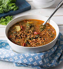 Lentejas con kale