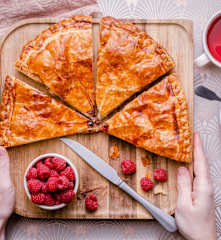 Galette frangipane aux framboises