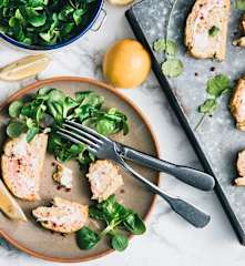 Roulé de saumon, chèvre et pommes de terre