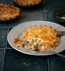 Chicken and leek pot pies