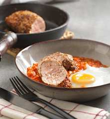 Schweinslungenbraten mit Letscho und Ei
