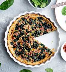 Quiche integral de espinacas y jamón