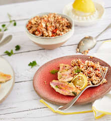 Poisson vapeur, salade de quinoa et tomate