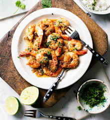 Langostinos salteados al oporto