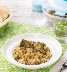 Fregola ai carciofi, menta e bottarga