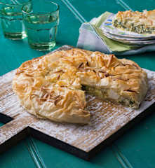 Filo spinach slice