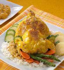 Chicken casserole with saffron and orange