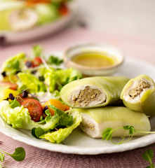 Leek Leaf Chicken Rolls