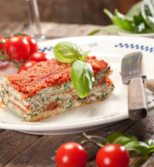 Lasagne se špenátovo ricottovou náplní