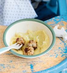 Purée de panais et boulettes aux raisins