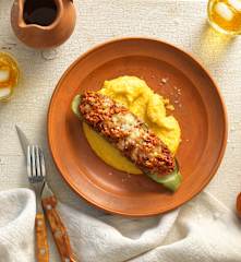 Gefüllte Zucchini mit cremiger Polenta