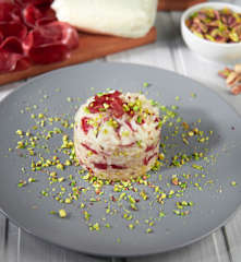 Risotto ai pistacchi, stracchino e bresaola