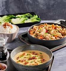 Three-in-One Meal (Rice, Steamed Egg and Steamed Chicken)