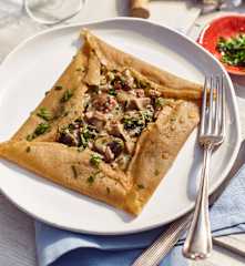 Galettes mit Pilz-Schinken-Füllung