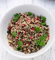 Millet Salad with Lentils and Pomegranate