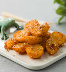 Batatas caramelizadas com mel