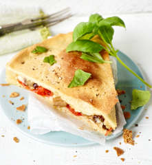 Gefüllte Focaccia mit Auberginen