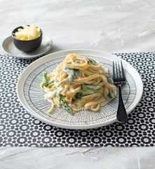 Creamy cauliflower and blue cheese pasta