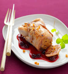 Caille au pain d'épices et cassis