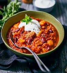 Auberginen-Schnitzel-Chili