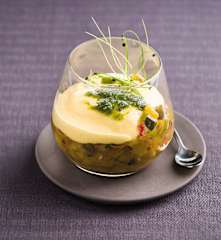 AOUT Verrine ratatouille, œufs sous pression - Richard Toix