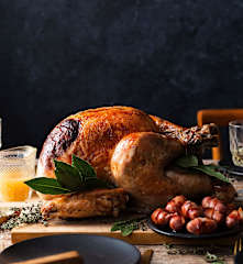 Dinde farcie, sauce aux canneberges