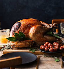 Roast Turkey with Creamy Pancetta, Lemon and Herb Stuffing