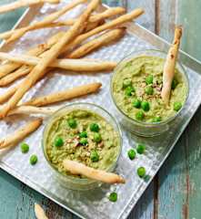 Tartinade de petits pois aux amandes