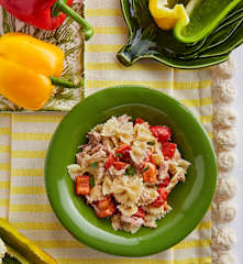 Farfalle ai peperoni e tonno