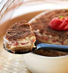Tiramisu de chocolate e morango