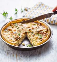 Quiche aux fruits de mer, ail et persil