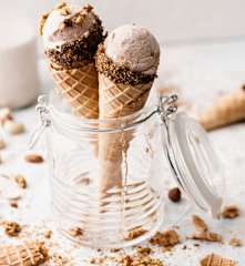 Nut Ice Cream with Citrus and Lavender Crumble