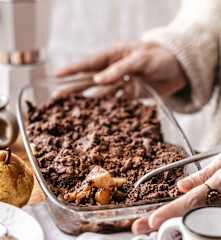 Crumble poire-chocolat