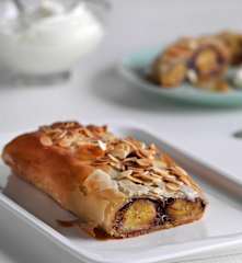 Strudel de chocolate y plátano