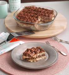 Tarta de galletas, crema pastelera y chocolate