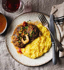Yavaş Pişirilmiş Osso Buco ve Safranlı Risotto